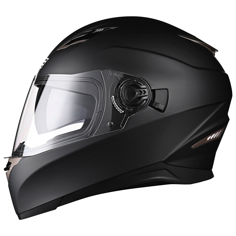 Yescom DOT Motorcycle Helmet Full Face Dual Visors Matte Black, L Image