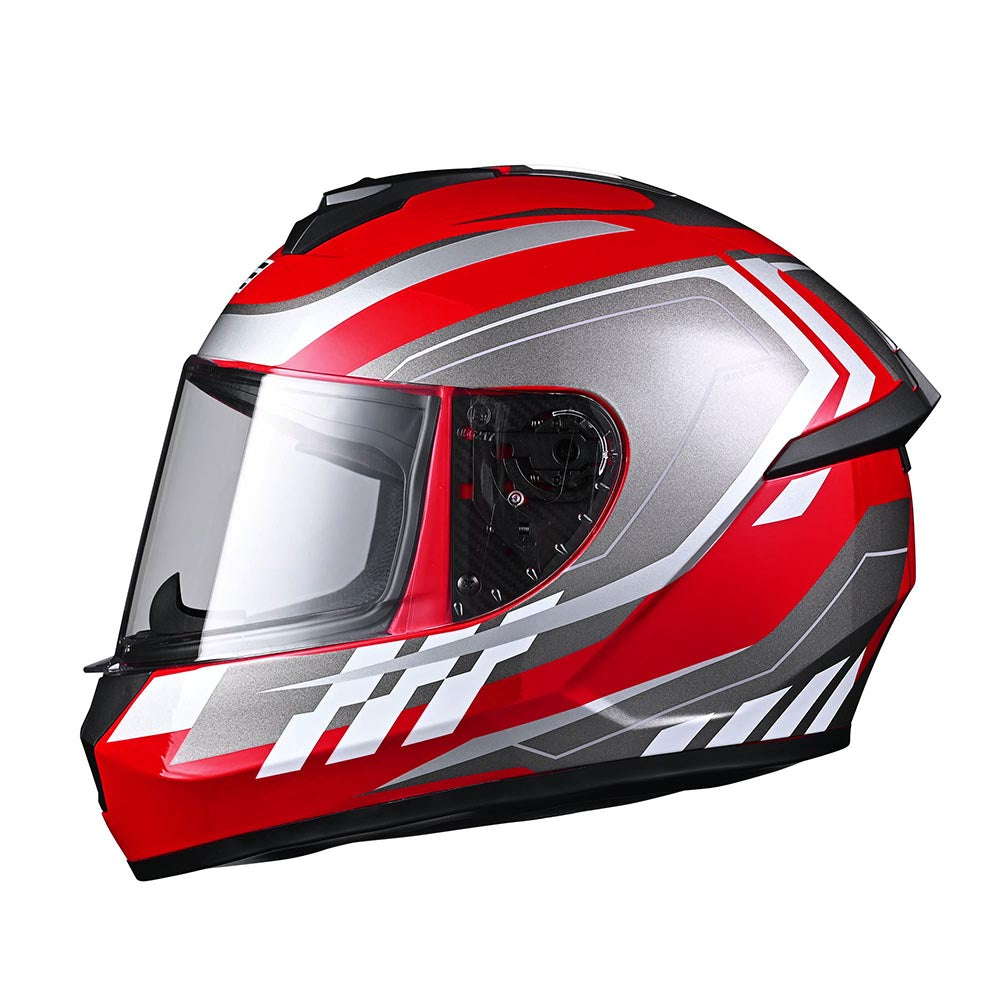 Yescom RUN-F3 DOT Motorcycle Helmet Full Face Red, S(55-56cm) Image
