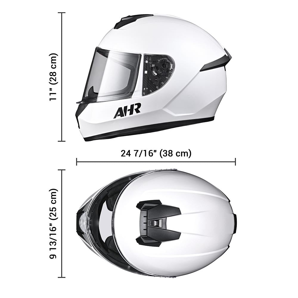 Yescom RUN-F3 DOT Motorcycle Helmet Full White Image