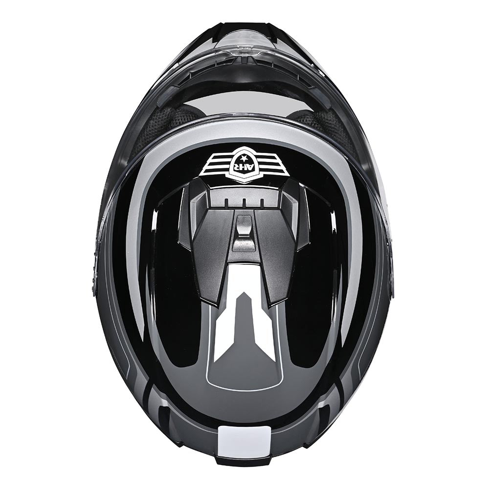 Yescom RUN-F3 DOT Motorcycle Helmet Full Black Gray, XL(61-62cm) Image
