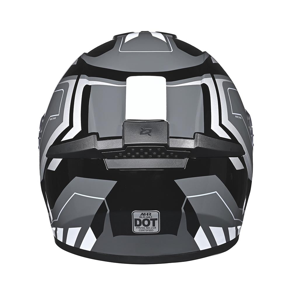 Yescom RUN-F3 DOT Motorcycle Helmet Full Black Gray, L(59-60cm) Image