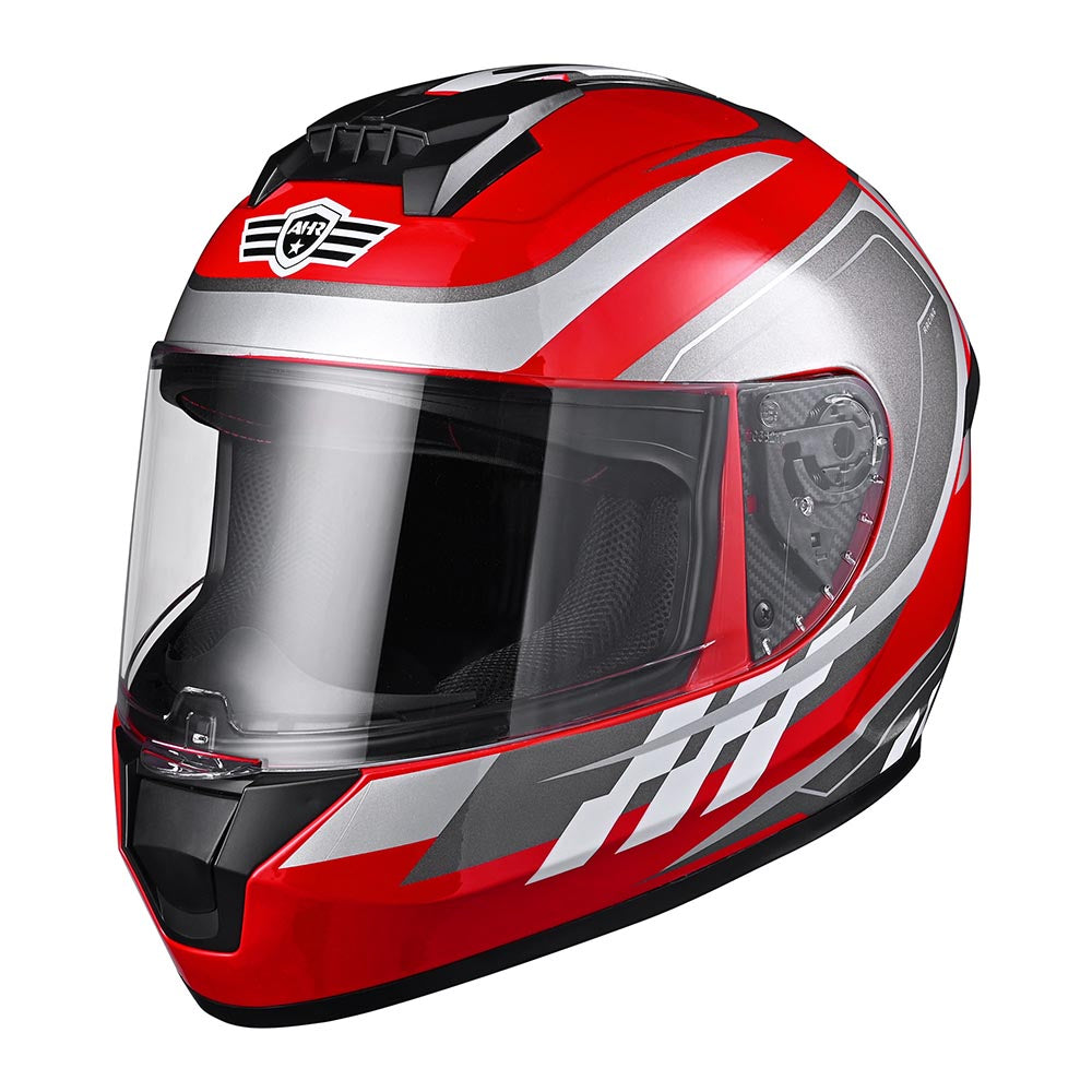 Yescom RUN-F3 DOT Motorcycle Helmet Full Face Red, XXL(63-64cm) Image