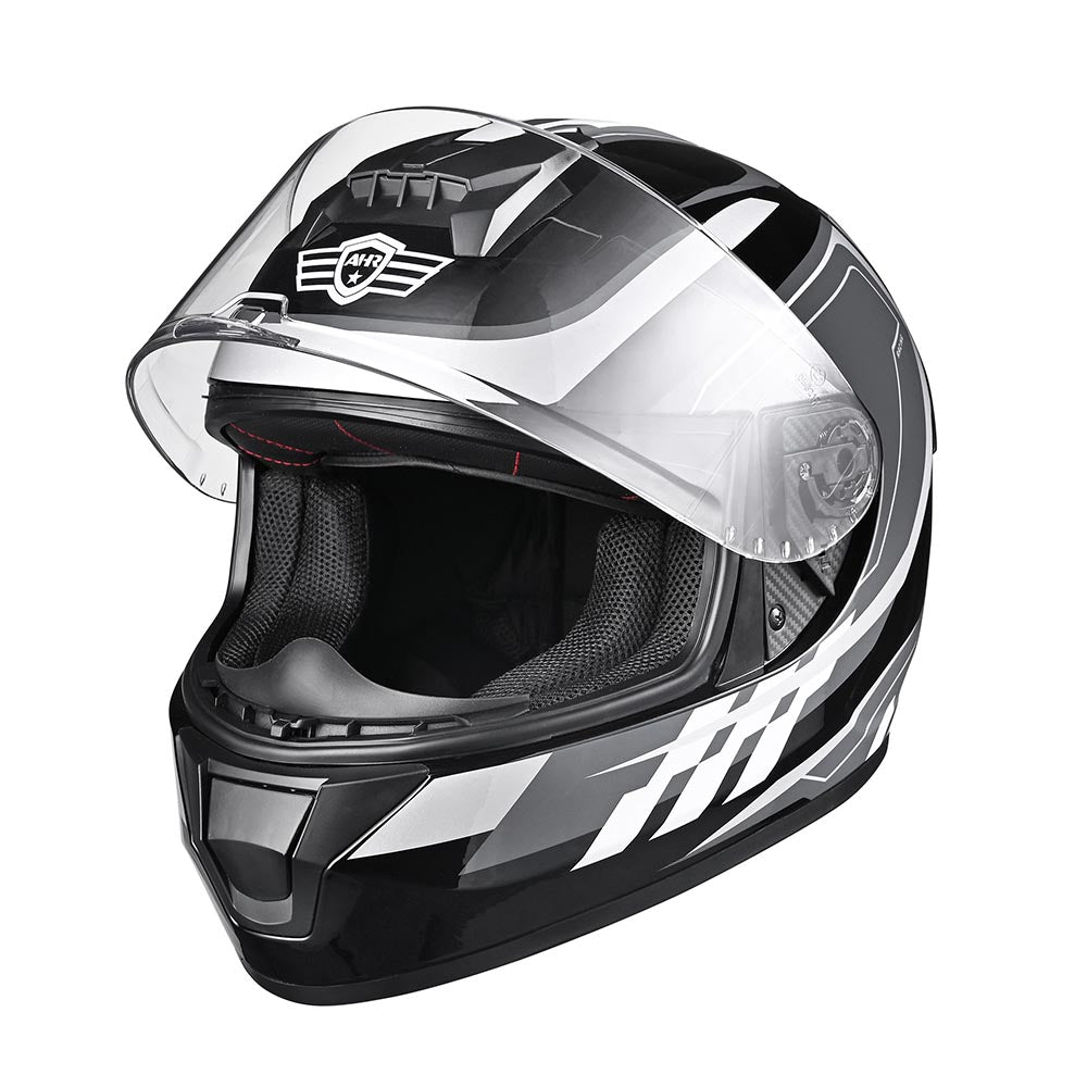 Yescom RUN-F3 DOT Motorcycle Helmet Full Black Gray, XXL(63-64cm) Image