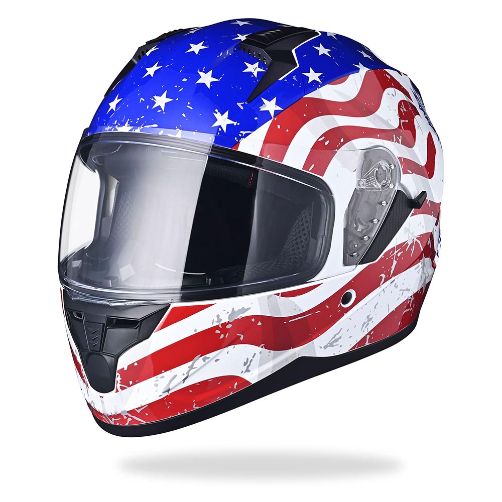 Yescom RUN-F DOT Full Face Helmet Dual Visor Eagle, L(59-60cm) Image