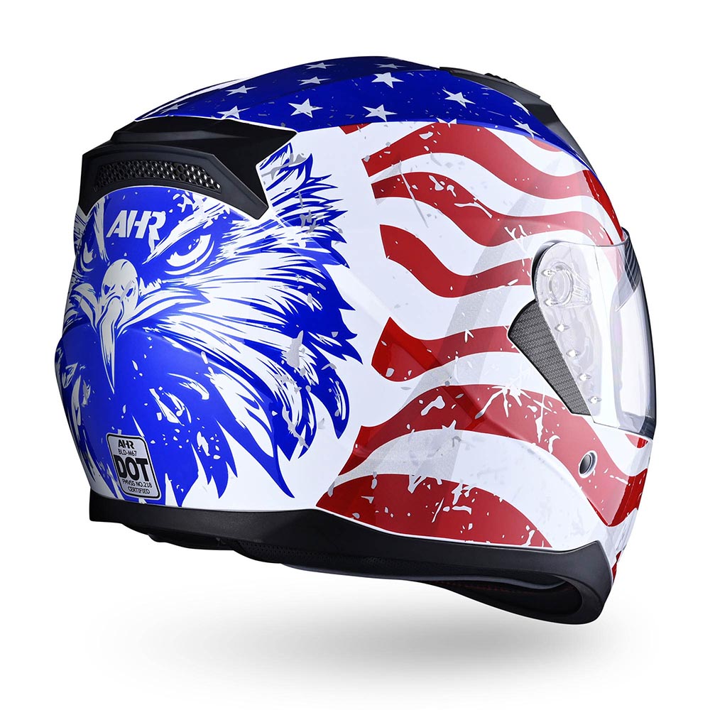 Yescom RUN-F DOT Full Face Helmet Dual Visor Eagle, XXL(63-64cm) Image