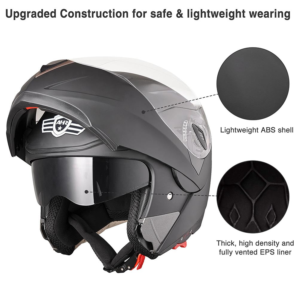 Yescom Bluetooth Helmet DOT Full Face Intercom Black Image