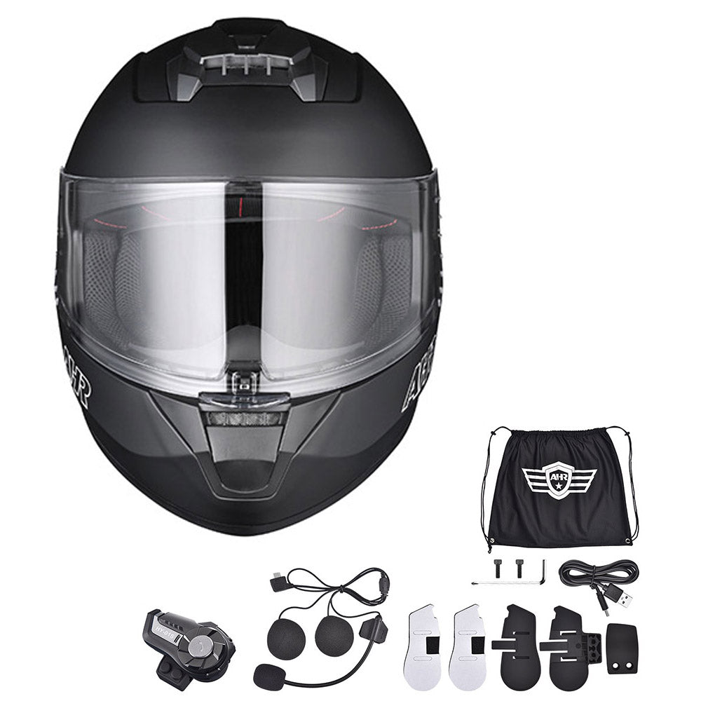 Yescom Bluetooth Helmet DOT Full Face Intercom Matte Black,  L(59-60cm) Image