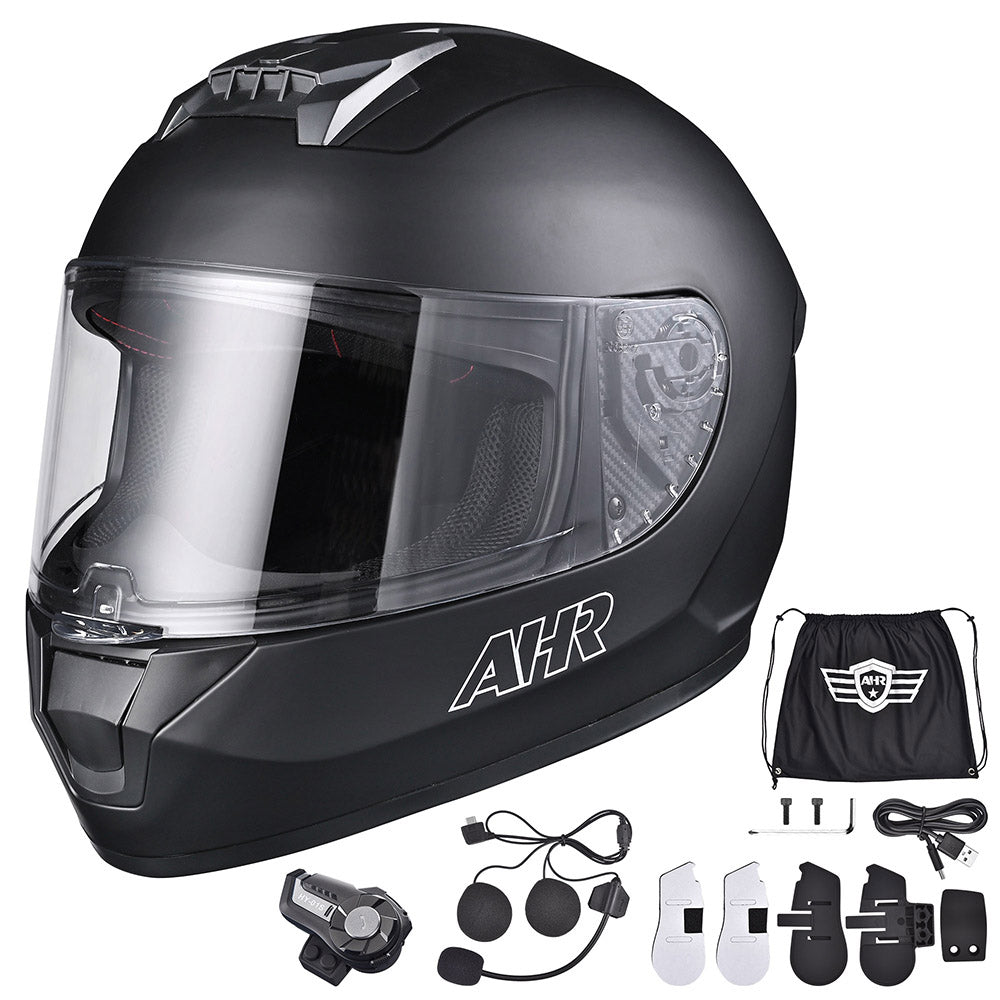 Yescom Bluetooth Helmet DOT Full Face Intercom Matte Black, XXL(63-64cm) Image
