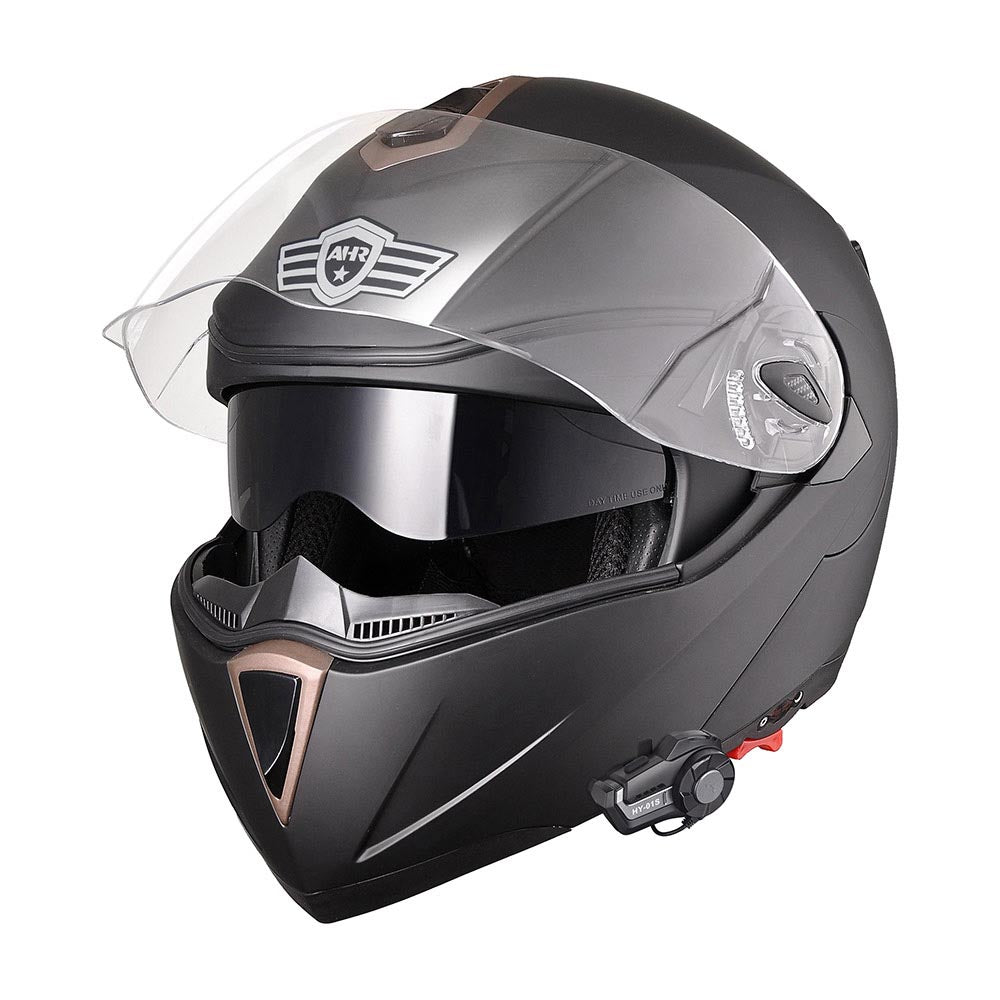 Yescom Bluetooth Helmet DOT Full Face Intercom Black, M Image