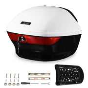 Yescom Motorcycle Trunk with Backrest Scooter Tour Pack White Image