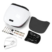 Yescom Motorcycle Trunk with Backrest Scooter Tour Pack White, 33L(Backrest) Image
