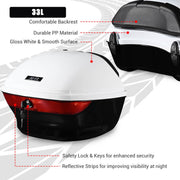 Yescom Motorcycle Trunk with Backrest Scooter Tour Pack White Image