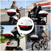 Yescom Motorcycle Trunk with Backrest Scooter Tour Pack White Image