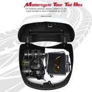 Yescom Motorcycle Trunk with Backrest Scooter Tour Pack White Image
