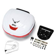 Yescom Motorcycle Trunk with Backrest Scooter Tour Pack White, 35L(Backrest & Quick Release) Image