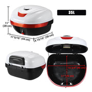 Yescom Motorcycle Trunk with Backrest Scooter Tour Pack White Image