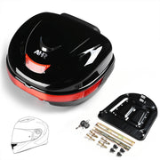 Yescom Motorcycle Trunk with Backrest Scooter Tour Pack Gloss Black, 35L (Quick release) Image