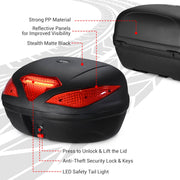 Yescom Motorcycle Trunk with Lights Quick Release Scooter Tour Pack Image