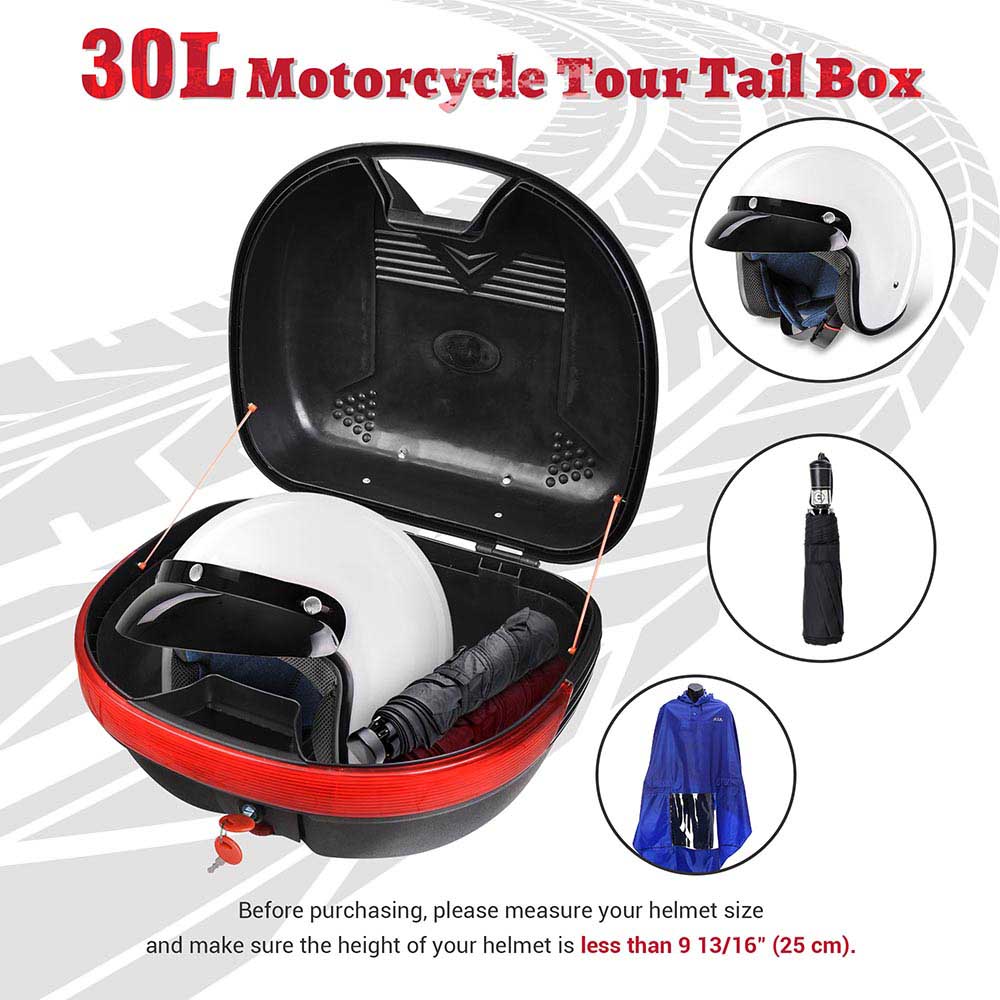 Yescom 30L XLarge Motorcycle Scooter Truck Tail Box Topcase Luggage