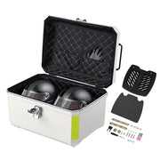 Yescom White Motorcycle Trunk Box with Backrest Scooter Tour Pack Image