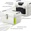 Yescom White Motorcycle Trunk Box with Backrest Scooter Tour Pack