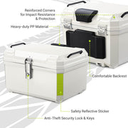 Yescom White Motorcycle Trunk Box with Backrest Scooter Tour Pack Image