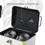 Yescom White Motorcycle Trunk Box with Backrest Scooter Tour Pack Image