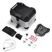 Yescom Motorcycle Trunk Box with Backrest Scooter Tour Pack, 45L Silver(Backrest & Quick Release) Image