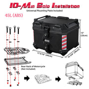 Yescom Motorcycle Trunk Box with Backrest Scooter Tour Pack Image