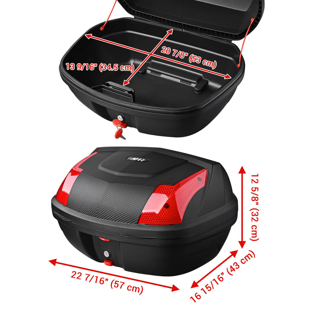 Yescom 48L Motorcycle Truck Top Box Universal Scooter Topcase Image