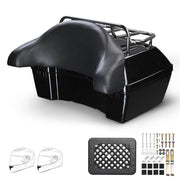 Yescom Motorcycle Truck with Backrest Scooter Tour Pack Gloss Black, 48L(w/ Backrest & Rack) Image