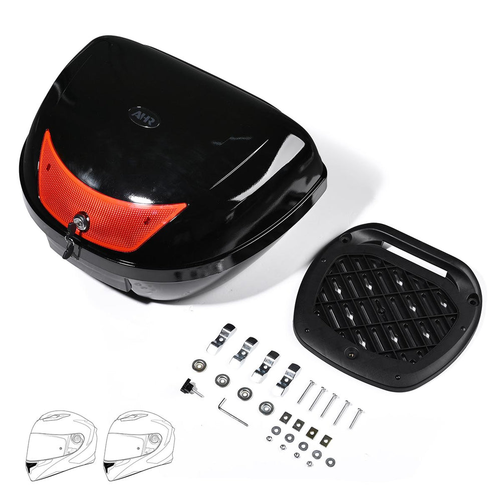 Yescom Motorcycle Truck with Backrest Scooter Tour Pack Gloss Black, 48L(w/ Backrest) Image