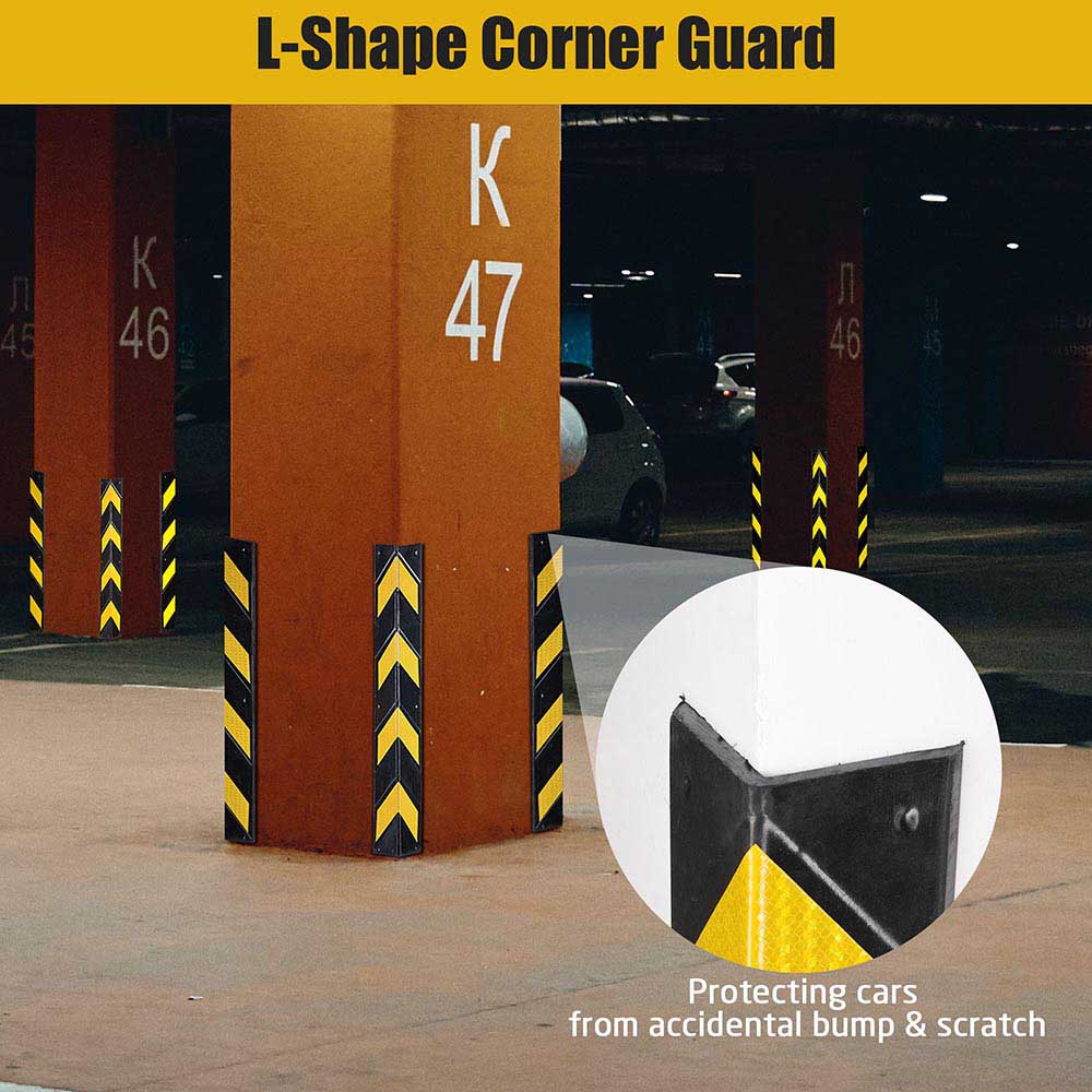 Yescom 2pcs Rubber Corner Guards for Walls Reflective 31" Image
