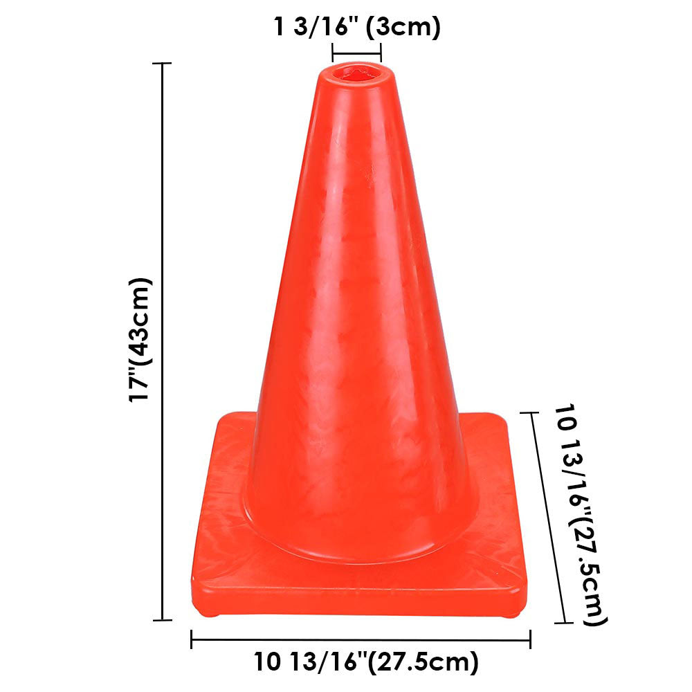 Yescom 6pcs 18-In Road Traffic Safety Cones Fluorescent Red Image