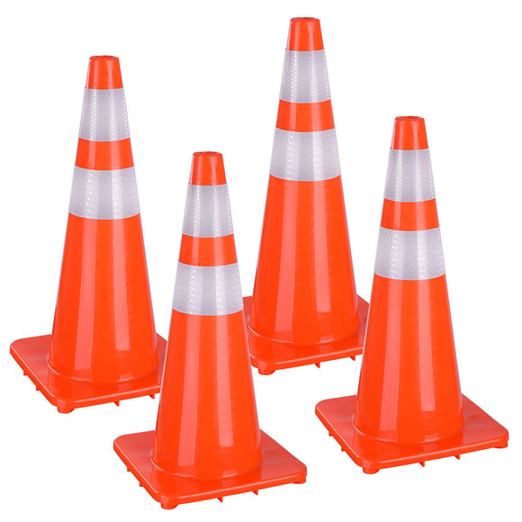 Yescom 4pcs 28-In Road Traffic Safety Cones Reflective Collar Image