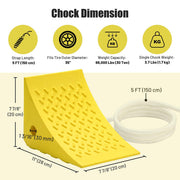 Yescom Wheel Chocks 2ct. for 35in. Tire, 66,000lbs GVWR, Polyurethane Image