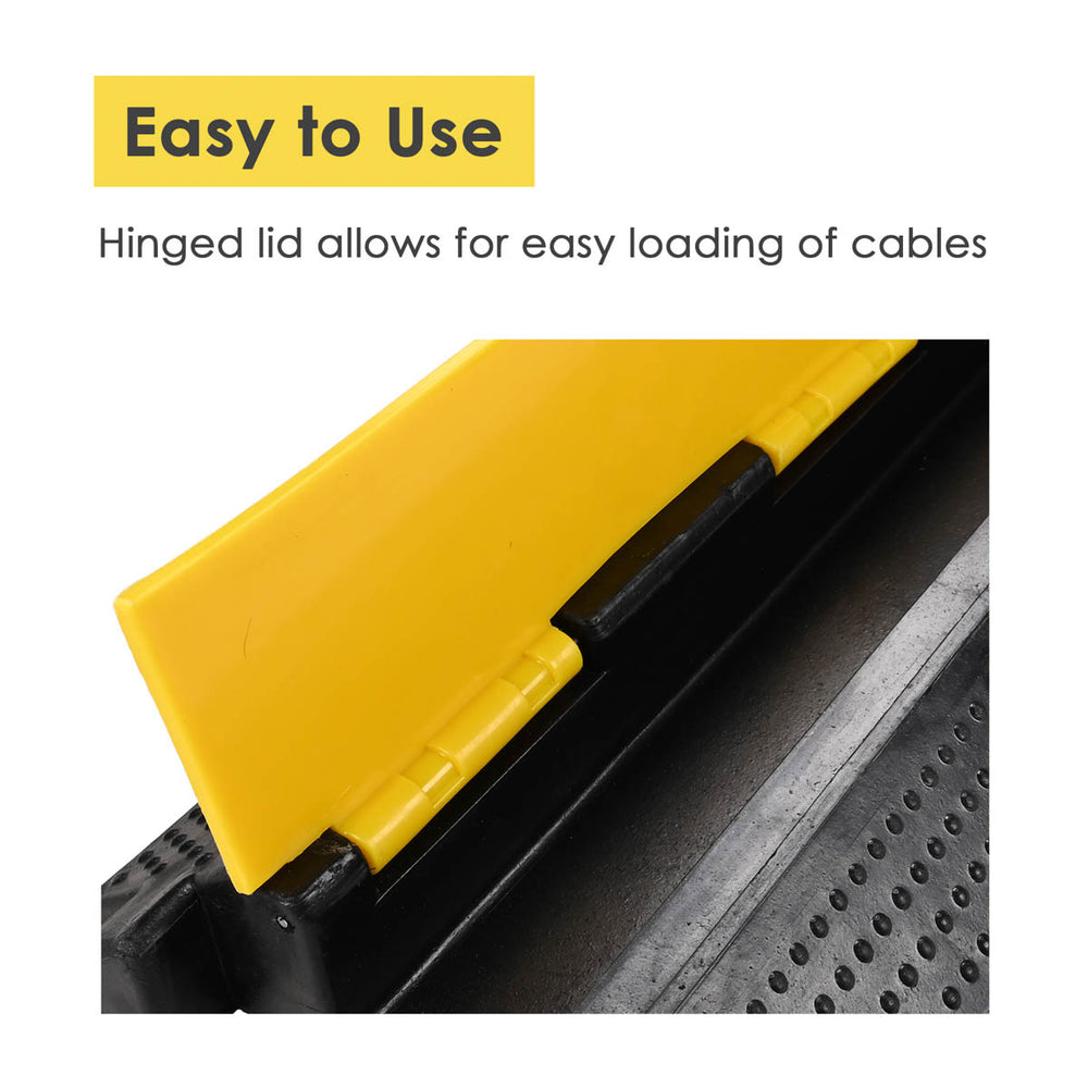 Yescom Cable Ramp Protector Rubber Cable Cover 1-Channel for 2" Cables Image