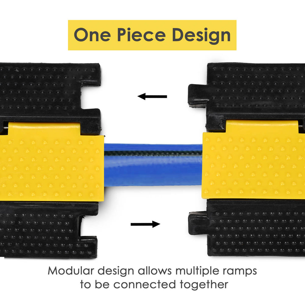 Yescom Cable Ramp Protector Rubber Cable Cover 1-Channel for 2" Cables Image