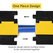 Yescom Cable Ramp Protector Rubber Cable Cover 1-Channel for 2" Cables Image