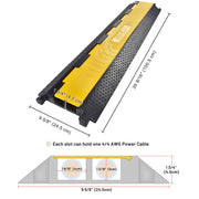 Yescom Cable Ramp Protector Rubber Cable Cover 2-Channel Image