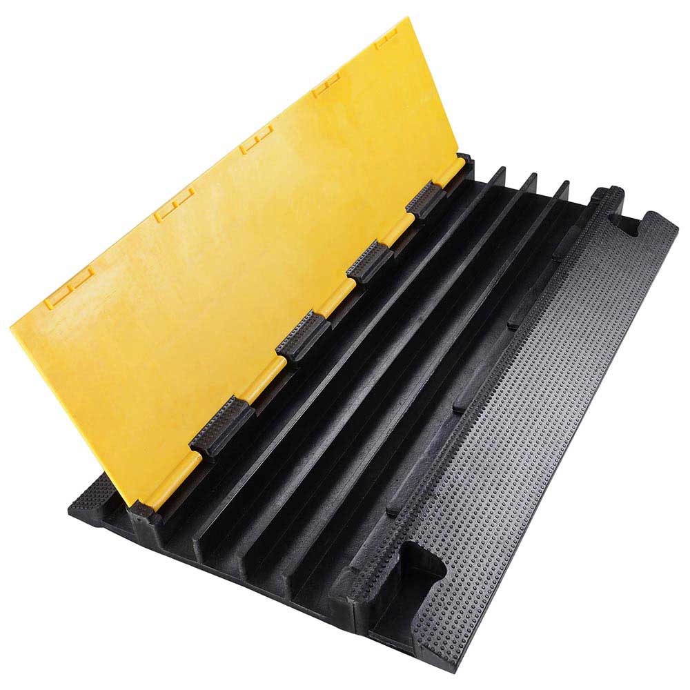 Yescom Cable Ramp Protector Rubber Cable Cover 4 Channel Image