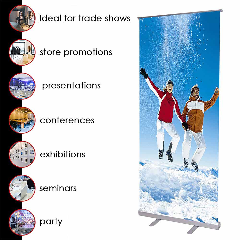 Yescom Aluminum Trade Show Retractable Banner Stand 33" x 79" Image