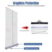 Yescom Retractable Banner Stand for Events Trade Shows Custom Printed 33x81 Image