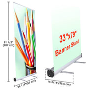 Yescom Retractable Banner Stand for Events Trade Shows Custom Printed 33x79 Image