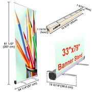 Yescom Illuminated Retractable Banner Stand Kit 33 x 79 in Image