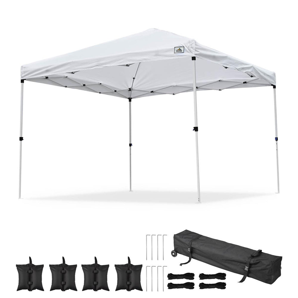 Yescom Ez Pop Up Canopy Tent 10'x10' Waterproof Shelter, White (Rolling Bag) Image
