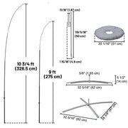 Yescom Feather Flag Pole Kit - 10 Sets, Base Type Options Image