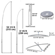 Yescom Feather Flag Pole Kit - 10 Sets, Base Type Options Image