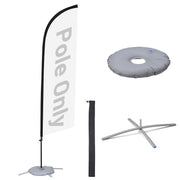 Yescom Feather Flag Pole Kit - 10 Sets, Base Type Options, 8.2ft Pole+Base Image