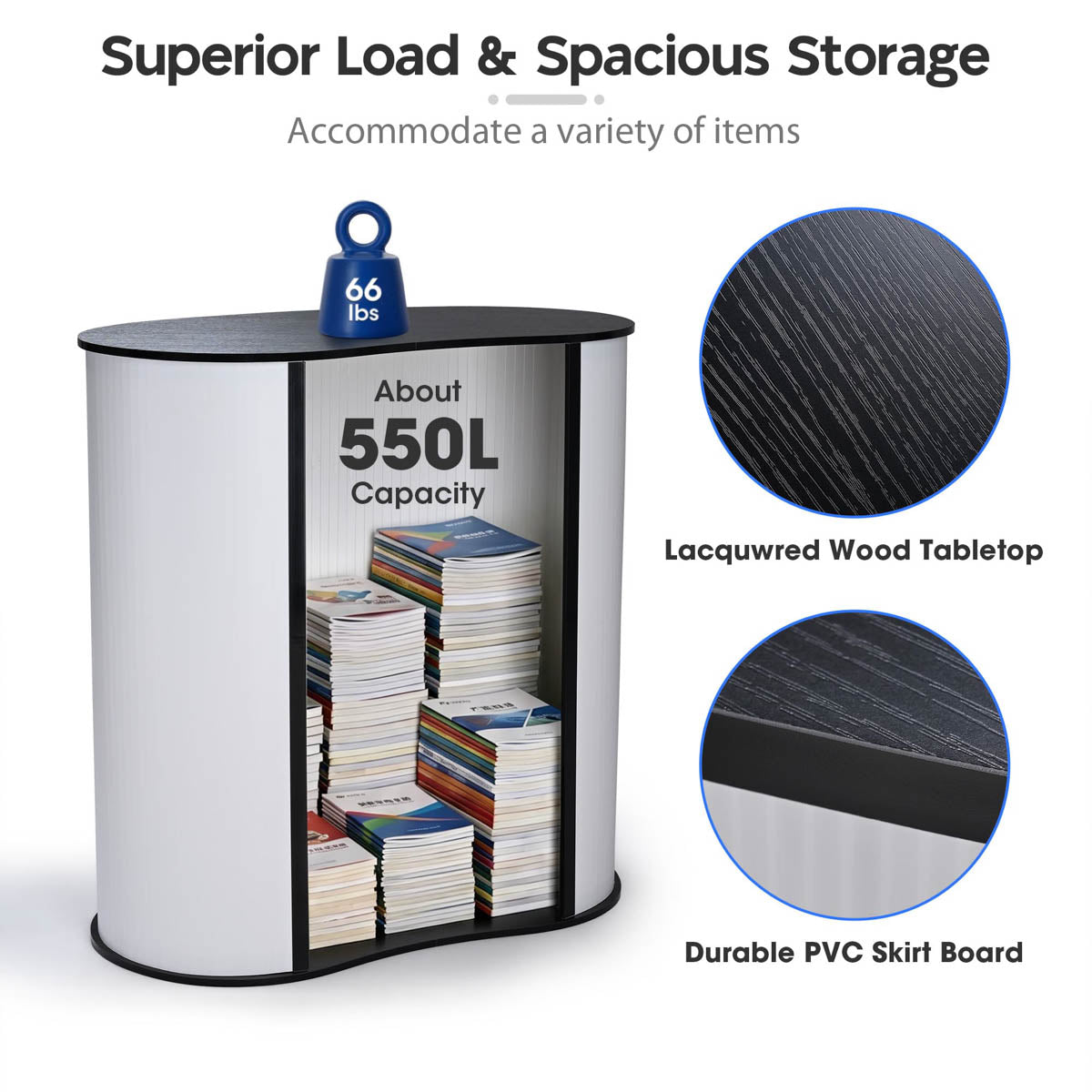 Yescom Custom Graphic Wrap Black Oval Trade Show Counter